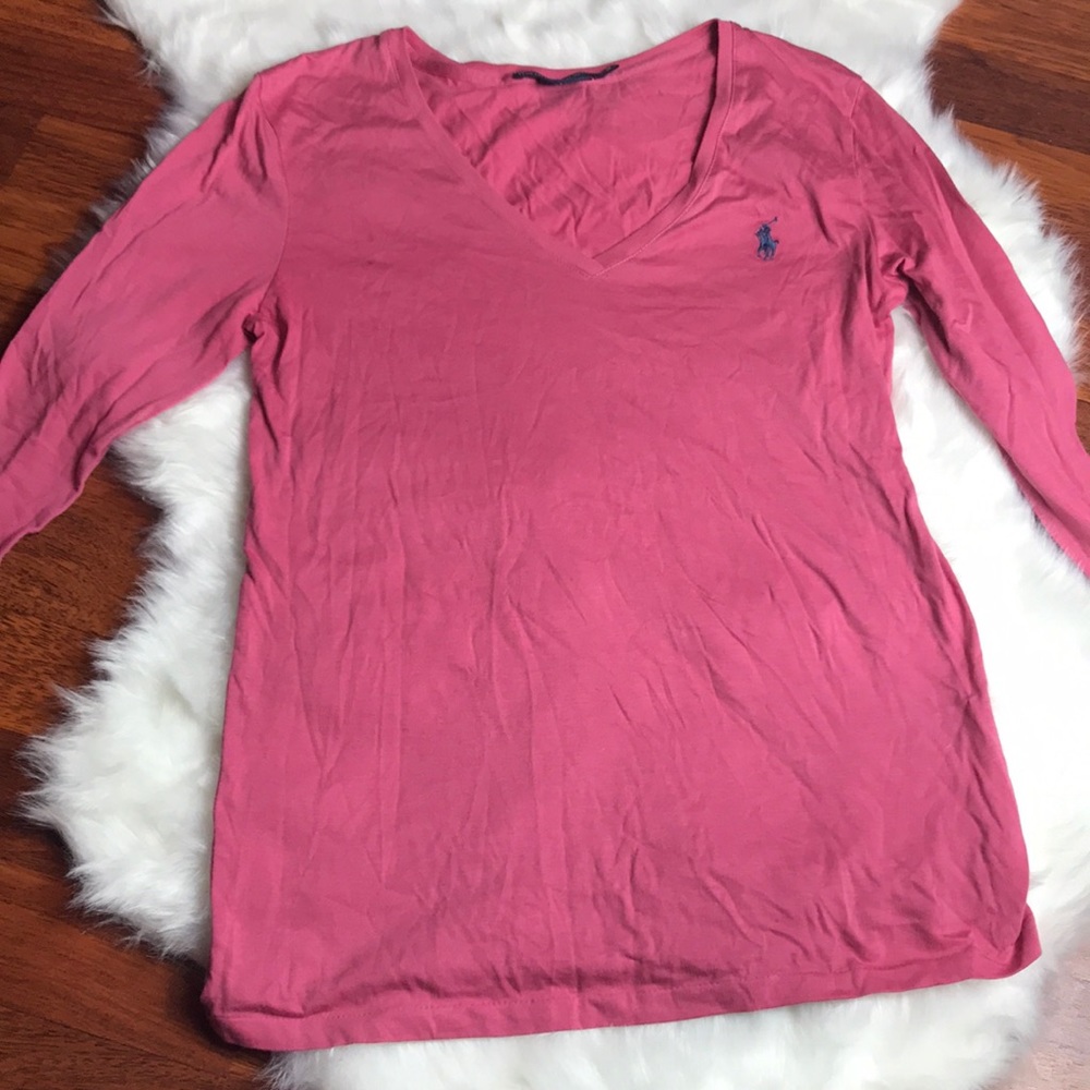 Ladies Polo Long Sleeve VNeck